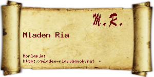 Mladen Ria névjegykártya